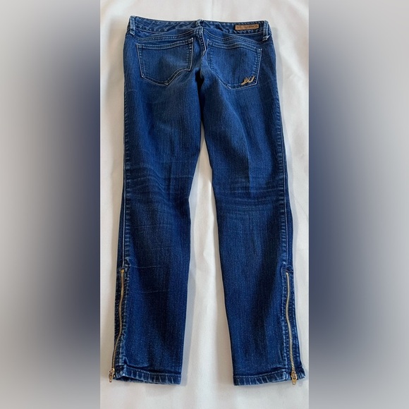 Express Jeans Women Ankle Zipper Legging Stella Low Rise  Blue Size 4  Pockets‎ - Picture 10 of 11